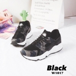 รองเท้าผ้าใบลายทหารทรง Sport (สีดำ)