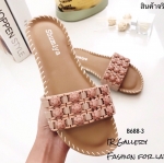 รองเท้าแตะสวมแต่งอะไหล่ (สีชมพู)