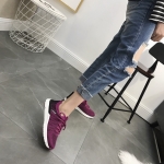 รองเท้าผ้าใบแฟชั่นตัดส้นทูโทน (สีม่วง)