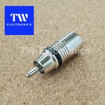 RCA ตัวผู้ (4mm) Dynacom Nickel,คาดดำ