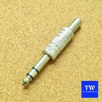 ปลั๊กโฟนสเตอริโอ 6.35 (1/4") เหล็ก, ท้ายสปริง / MS001S