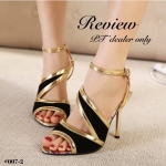 รองเท้าส้นสูงขลิปทอง (สีดำ)