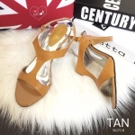 พร้อมส่ง : รองเท้าส้นสูงหนังนิ่ม (สีแทน)