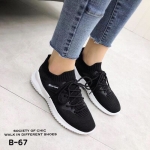 รองเท้าผ้าใบSportขอบถุงเท้า (สีดำ)