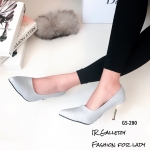 รองเท้าคัทชูกลิตเตอร์ส้นโลโหะ (สีเงิน)