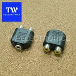 ตัวแยก 3.5 เข้า1ออก2 (3.5mmตัวเมีย/RCAตัวเมีย2ช่อง)