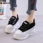 รองเท้าผ้าใบเริมส้นทูโทนสไตล์Sport (สีดำเมจิกเทป)