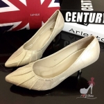 พร้อมส่ง : รองเท้าคัทชูสีเมทัลลิก (สีทอง)