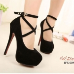 รองเท้าคัทชูส้นสูงสายไขว้รัดข้อ