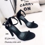 รองเท้าส้นสูงรัดข้อสไตล์เรียบ (สีดำ)