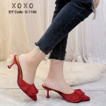 รองเท้าเปิดส้นสักหลาดนิ่ม (สีแดง)