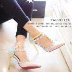 พร้อมส่ง : รองเท้า Valentino Pastel Heels 2015 (สีม่วงพาสเทล)