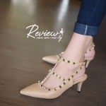 รองเท้า Valentino Heels 2.5 นิ้ว (สีครีม)