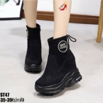 รองเท้าผ้าใบเสริมส้นทรงถุงเท้า