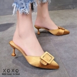 รองเท้าคัทชูเปิดส้นซาติน (สีทอง)