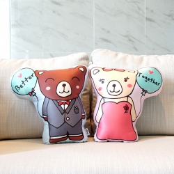 หมอนของขวัญ แบบพร้อมส่ง ลายหมี 2in1 - Couple Teddy Pillow