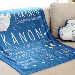 ผ้าห่มเด็ก ใส่ประวัติแรกเกิด ลาย Plane - Navy