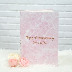 อัลบั้มสั่งทำใส่ชื่อ ลายหินอ่อนสีชมพู - Pink Marble - Gold