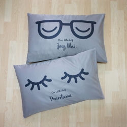 ปลอกหมอนหนุนคู่ สีเทา - Eyes II