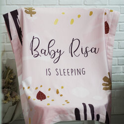 ผ้าห่มสั่งทำใส่ชื่อ ลาย Paint Brush - Pink