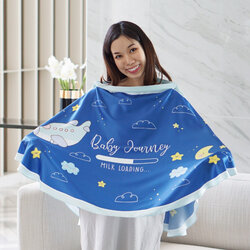ผ้าคลุมให้นม สั่งทำใส่ชือ ลาย Plane
