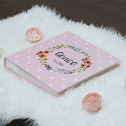 อัลบั้มสั่งทำใส่ชื่อ ลาย Polka dot - Watercolour Floral Frame