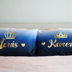 ปลอกหมอนหนุนคู่ พิมพ์ลายเต็มผืน Gradient - Navy