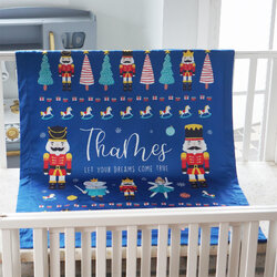 ผ้าห่มสั่งทำใส่ชื่อ The Nutcracker and the Sugar Plum Fairy - Dark Blue
