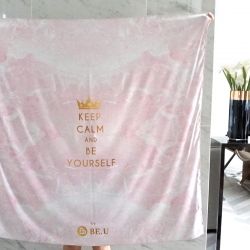 ผ้าพันคอ ลายหินอ่อนสีชมพู - Gold - สั่งทำใส่ชื่อ