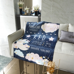 ผ้าห่ม ลาย Moon - Navy ไซส์ใหญ่ 100x150cm