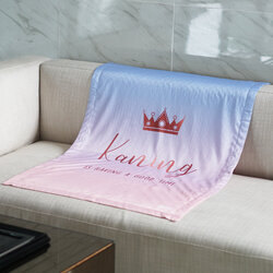 ผ้าห่มสั่งทำใส่ชื่อ Gradient - Blue Pink - Copper