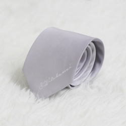 เนคไท สั่งทำใส่ชื่อ ขนาด 3.5" - Minimal - Silver