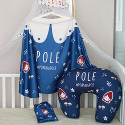 ชุดของขวัญเด็กแรกเกิด NP2 ผ้าคลุมให้นม + หมอนรองให้นม ลาย Little Red Riding Hood - Navy