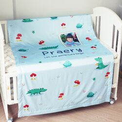 ผ้าห่ม สั่งทำใส่ข้อความ ลาย Crocodile & Turtle