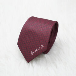 เนคไท สั่งทำใส่ชื่อ ขนาด 3" - Diamond Square - Burgundy
