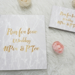 อัลบั้มสั่งทำใส่ชื่อ ลายหินอ่อนสีเทา - Grey Marble - Gold