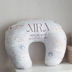 หมอนรองให้นม สั่งทำใส่ชื่อ ลาย Zodiac - Grey