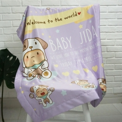 ผ้าห่มเด็ก สั่งทำใส่ชื่อ ลายปีจอ - Puppy - Purple