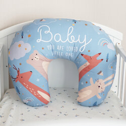 หมอนรองให้นม Nursing Pillow แบบพร้อมส่ง ลายวูดแลนด์ สีฟ้า - Woodland - Blue