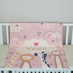 ผ้าห่ม สั่งทำใส่ชื่อ ลาย Safari - Pink