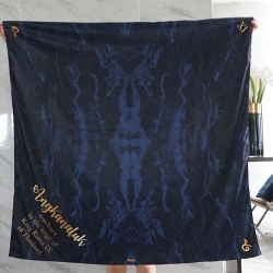 ผ้าพันคอ "ฉันเกิดในรัชกาลที่๙" ลายหินอ่อน สีกรม - สั่งทำใส่ชื่อ