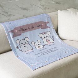 ผ้าห่มเด็ก ใส่ชื่อ ลาย Mini Mouse - Lavender