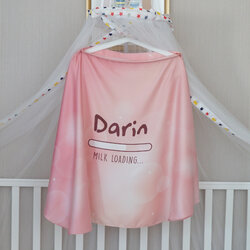 ผ้าคลุมให้นม สั่งทำใส่ชือ ลาย Bokeh - Peach