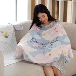 ผ้าคลุมให้นม สั่งทำใส่ชือ ลาย Moon - Grey