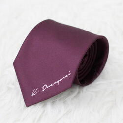 เนคไท สั่งทำใส่ชื่อ ขนาด 3.5" - Burgundy