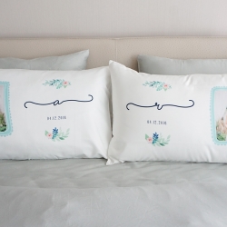 ปลอกหมอนหนุนคู่ สีขาว ใส่กรอบรูปถ่าย