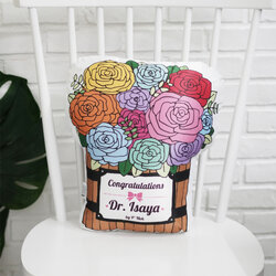 หมอนช่อกุหลาบในถังไม้ Rose Wooden Bucket