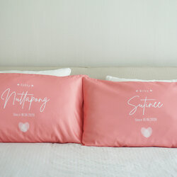 ปลอกหมอนหนุนคู่ พิมพ์ลายเต็มผืน Fingerprint - Old Rose