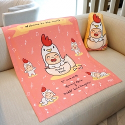 ผ้าห่มเด็ก ใส่ชื่อ ลายกุ๊กไก่ สีโอรส / Kook Kai - Old Rose