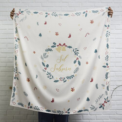 ผ้าพันคอ ลาย Christmas - Cream